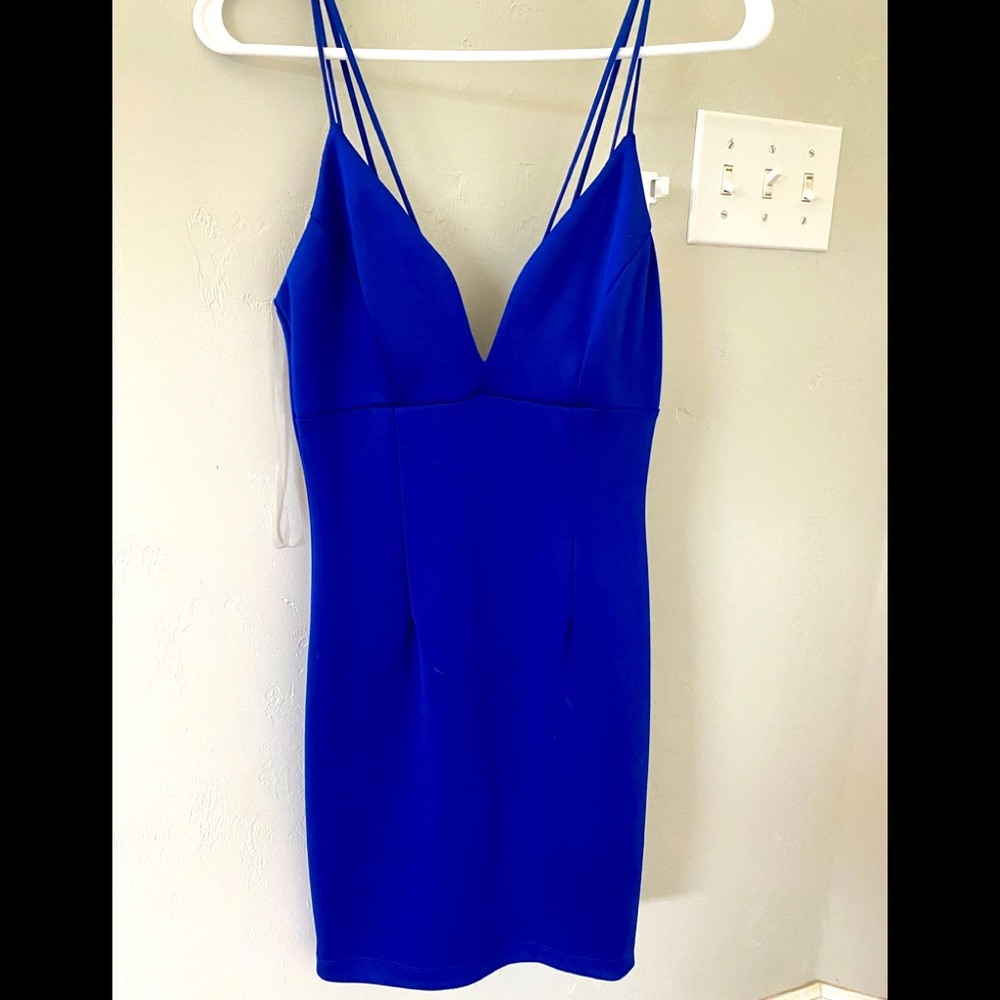 Blue strapped dress
